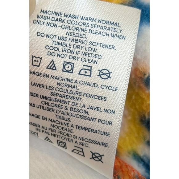 Lands End Women's Plus Size 3X 1/4 Zip Fleece Multicolor Orange Pink Blue Floral - Picture 8 of 8